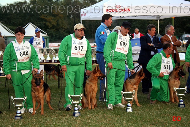 010.jpg - Giovanissime femmine 3 Speranza Jessica degli Achei, 4 Speranza Guia dei Colli di Uzzano, 5 Speranza Emy dei Lupi della Maddalena, 7 Speranza Ghana di Cariddi