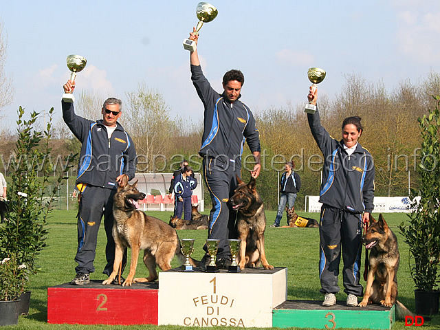 265.jpg - Podio IPO1: 1°Giacobbe con Vito, 2° Barbanera con Fly, 3° Menghi con Holly, tutti  cani con affisso XMas