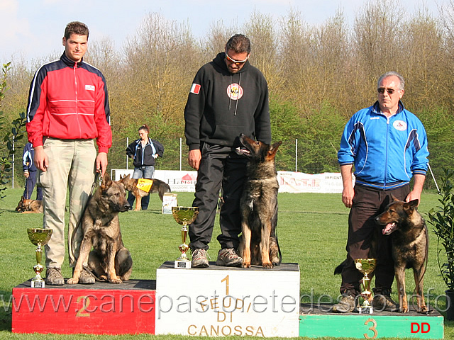 275.jpg - Il podio IPO2: 1° Baglini con Danko Arcibate, 2° Nosella con Iwan Casa Nosella, 3° Di Vito con Chito